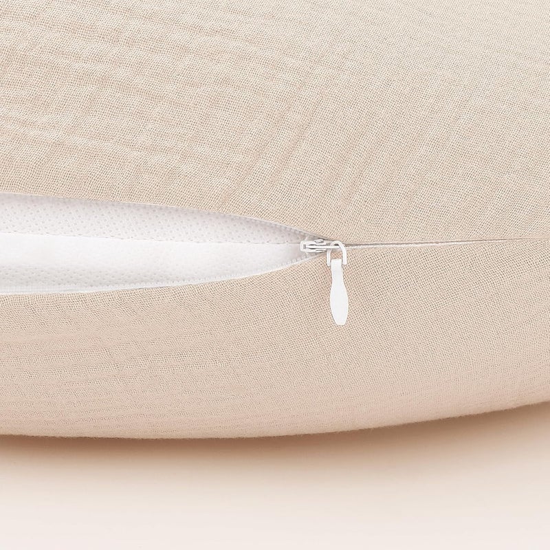 accmor 2 Pack Muslin Nursing Pillow Covers, 100% Cotton Soft Nursing Covers for Breastfeeding Pillows, Slipcover for Baby Girls Boys Newborn - Image 4